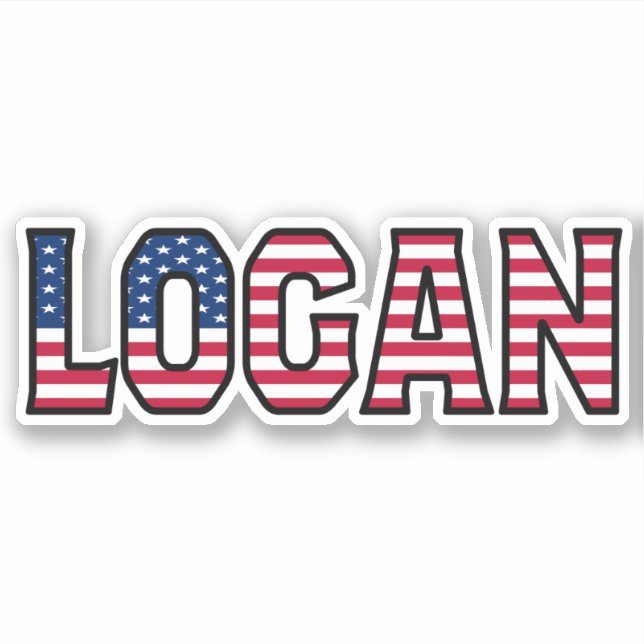 Pegatina Logan Name Vorname USA Sticker Stickerset (Anverso)