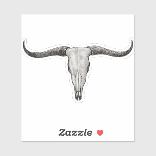 Pegatina Loghorn Steer Bull Skull (Hoja)