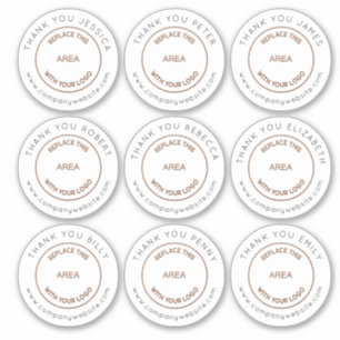 Pegatina Logo 9 Nombre individual pequeño Gracias Delegado 