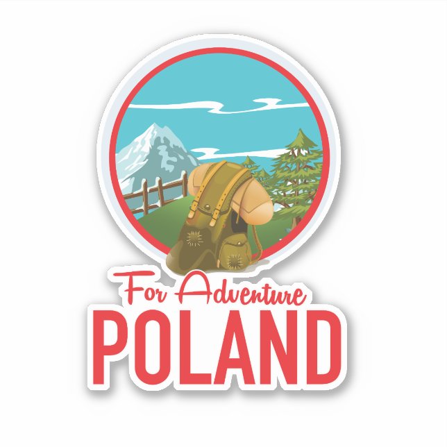 Pegatina Logo de Adventure Poland Travel (Anverso)