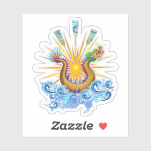 Pegatina Logo de Dragon Bote con Sun Rays