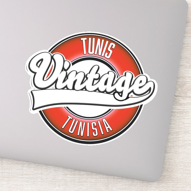 Pegatina Logo de estilo antiguo de Túnez (Detalle)