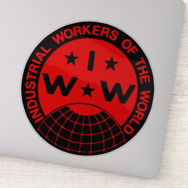 Pegatina Logo de IWW - Wobblis (Detalle)
