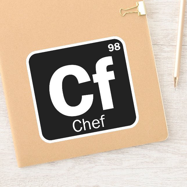 Pegatina Logo de las Cartas Periódicas Funny Chef (Cuaderno)