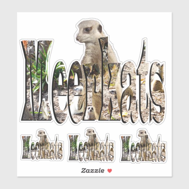 Pegatina Logo De Meerkat Picture Con Merkats, (Hoja)