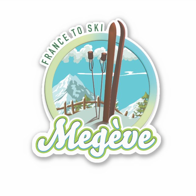 Pegatina Logo de Megève france ski (Anverso)
