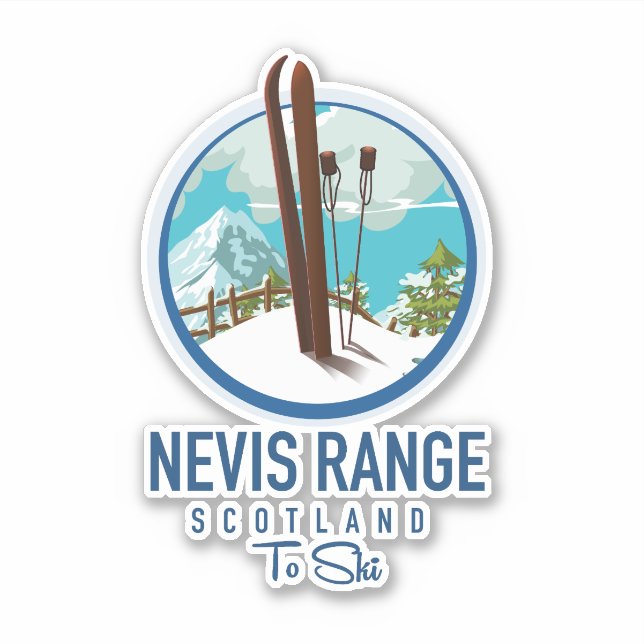 Pegatina Logo de Nevis Range scotland Ski (Anverso)