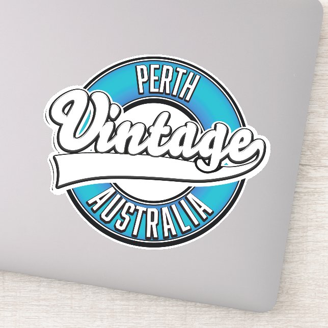Pegatina Logo de Perth Australia vintage (Detalle)