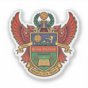 Pegatina Logo de Sepak Takraw estilo heráldico