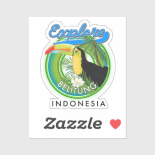Pegatina Logo de viaje de Belitung Indonesia