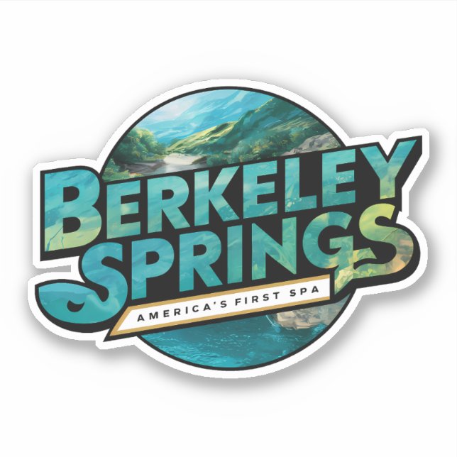 Pegatina Logo de viaje del Ilustracion Berkeley Springs (Anverso)