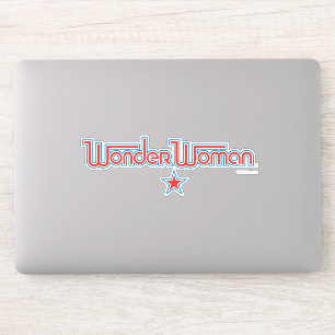 Pegatina Logo de Wonman Red and Blue Star