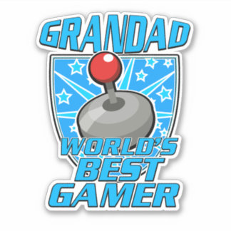 Pegatina Logo del mejor retro de gamer del mundo de Grandad