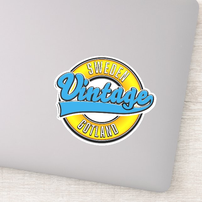 Pegatina Logo estilo cosecha de Gotland Suecia (Detalle)
