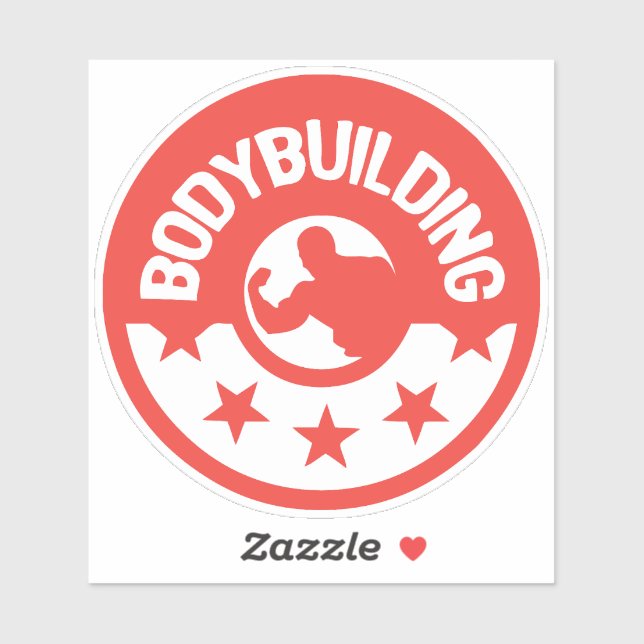 Pegatina logo musculation bodybuilding 10 etoile (Hoja)