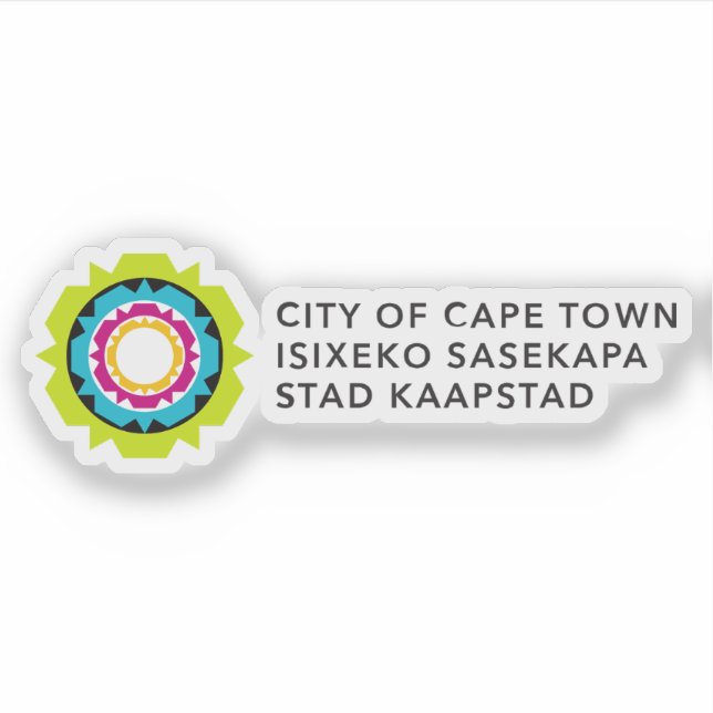 Pegatina Logo of Cape Town, the Republic of South Africa (Anverso)