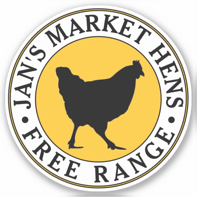 Pegatina Logo promocional del mercado de huevos para granje (Anverso)