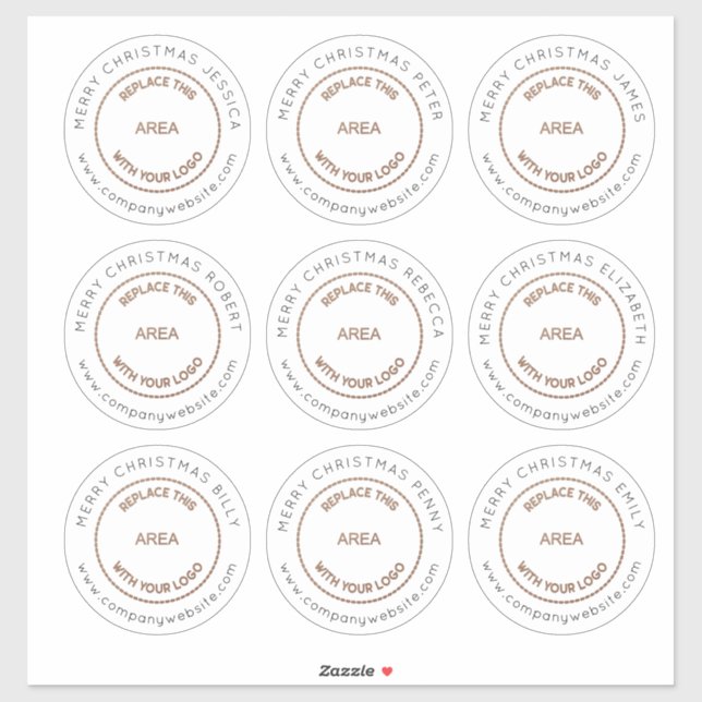 Pegatina Logotipo 9 Nombre individual grande Feliz Navidad (Hoja)