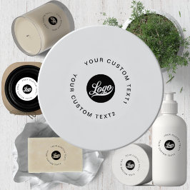 Pegatina Logotipo cosmético impermeable de 1,1" blanco o tr