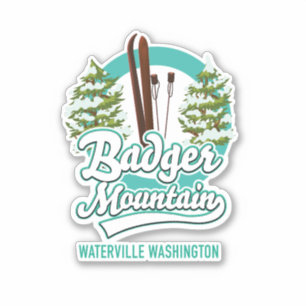 Pegatina logotipo de Badger Mountain Waterville Washington 
