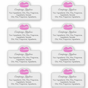 Pegatina Logotipo de belleza de brillo de labios Ingredient
