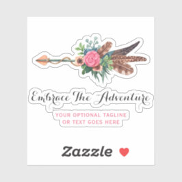 Pegatina Logotipo de color de agua con flechas de plumas de