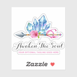 Pegatina Logotipo de color de agua de flecha de cristal de