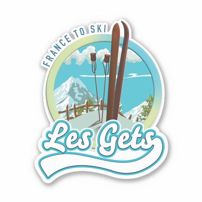Pegatina logotipo de esquí de Les Gets Francia (Anverso)