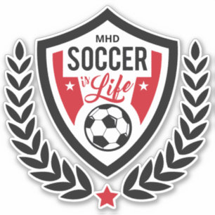 Pegatina Logotipo de fútbol monograma personalizado