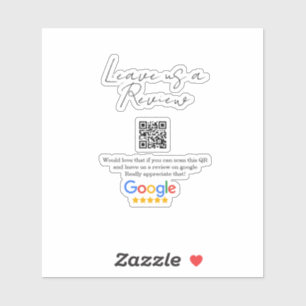 Pegatina logotipo de reseña de negocio de Google Scan QR re