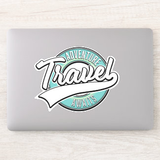 Pegatina Logotipo de Travel Adventure Awaits vintage