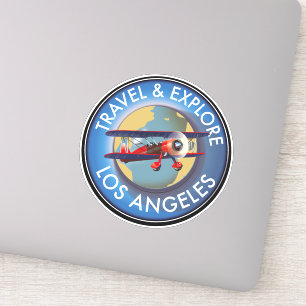 Pegatina logotipo de Viajar explorar Los Ángeles