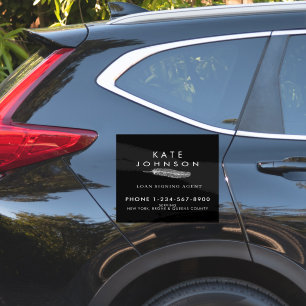 Pegatina Logotipo del agente de firma notarial minimalista