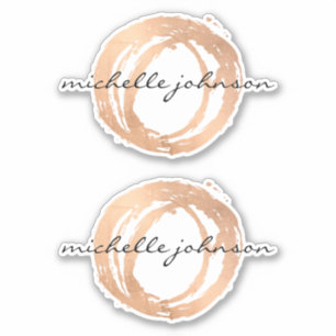 Pegatina Logotipo del Diseñador de Círculo Pintado de Oro R