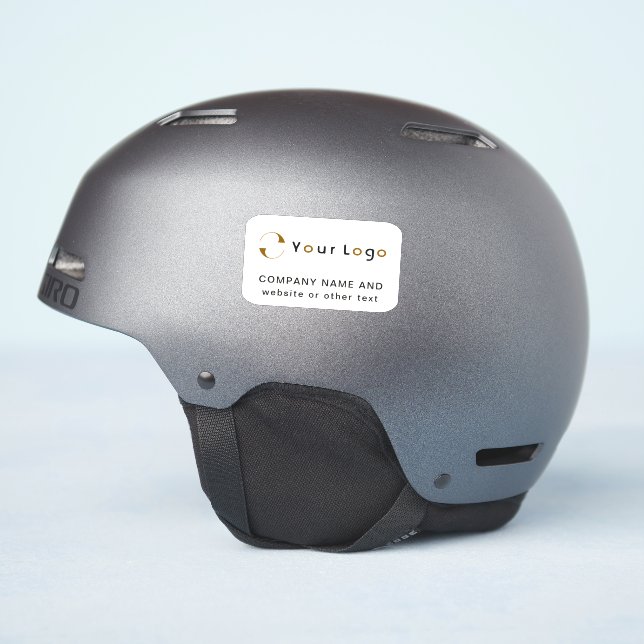 Pegatina Logotipo del rectángulo blanco desactivado Casco E (Lado del casco)