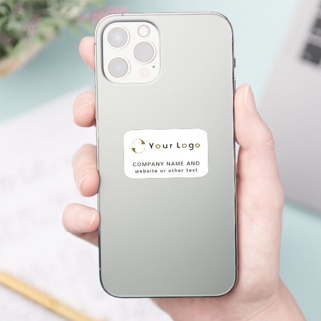Pegatina Logotipo en blanco rectangular Teléfono comercial  (Teléfono)
