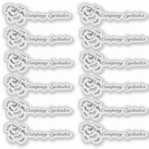 Pegatina Logotipo Eyelashes Modernos Empaquetado Nombre com