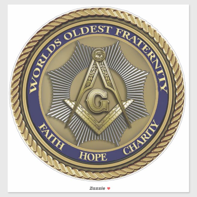 Pegatina Logotipo Mason Masonic Order Genuine (Hoja)