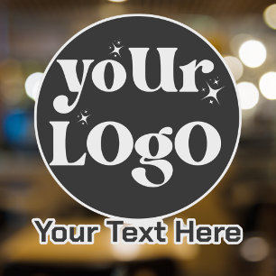 Pegatina Logotipo minimalista y texto de negocios