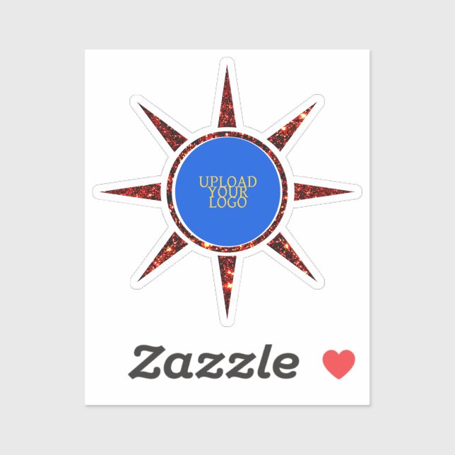 Pegatina logotipo personalizado sol alegre (Hoja)