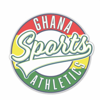 Pegatina logotipo retro de atletismo de Ghana Sports