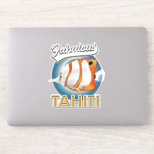 Pegatina logotipo retro fabuloso de Tahití