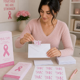 Pegatina Logotipo tipográfico moderno y atrevido en rosa
