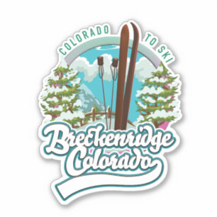 Pegatina Logotipo vintage de esquí de Breckenridge, Colorad