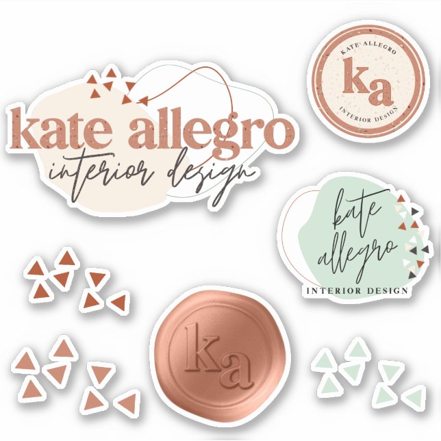 Pegatina Logotipos de la empresa Personalizado Terracotta & (Anverso)