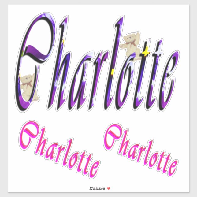 Pegatina Logotipos de nombre de Charlotte, (Hoja)