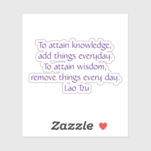 Pegatina Lograr conocimiento Lao Tzu