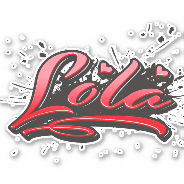 Pegatina Lola red Heart Graffiti Aufkleber Sticker (Anverso)