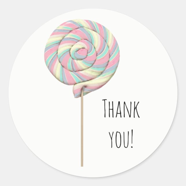 Pegatina Lollipop De Swirl Rosa (Anverso)