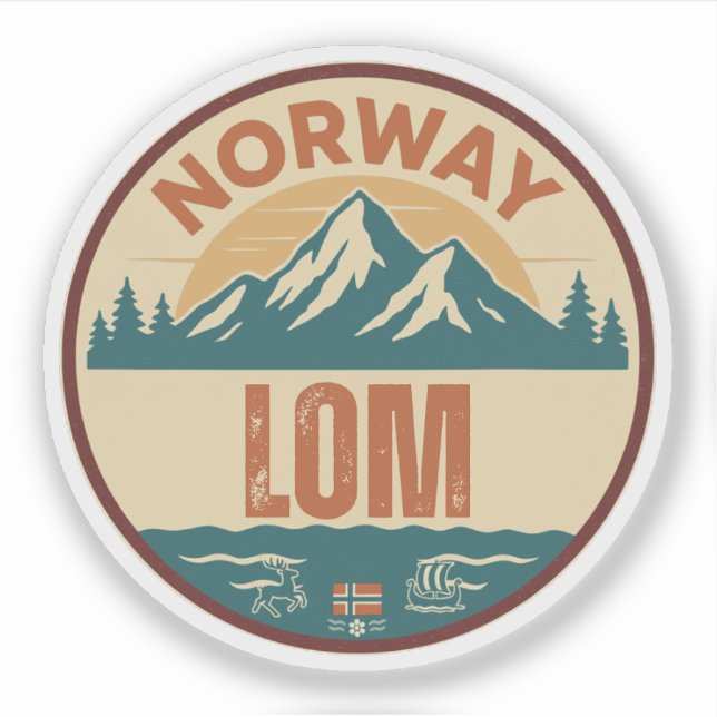 Pegatina Lom, Noruega Norge (Anverso)